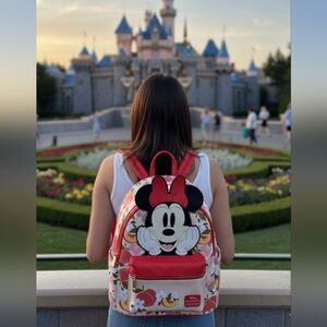 Bioworld Red Backpack with Disney Design